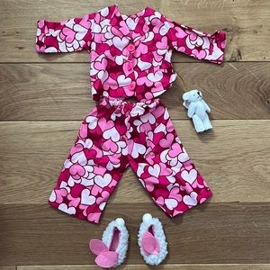 American Girl doll heart pajama set